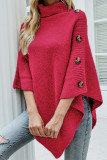 Fashion Casual Solid Buttons Turtleneck Outerwear