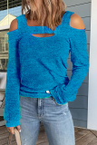Casual Solid Patchwork Square Collar Tops