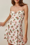 Fashion Street Print Patchwork Spaghetti Strap A Line Dresses