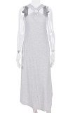 Fashion Casual Solid Patchwork Halter Irregular Dresses