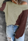 Street Color Lump Basic O Neck Tops
