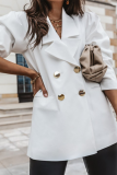 Casual Solid Patchwork Turndown Collar Outerwear