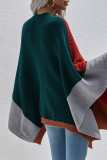 Plus Size Fashion Color Block Patchwork O Neck Outerwear