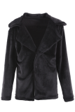 Fashion Elegant Solid Patchwork Basic Turndown Collar Outerwear