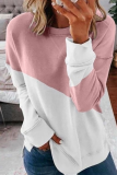 Casual Solid Patchwork O Neck Tops