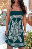 Fashion Casual Print Patchwork Strapless A Line Dresses