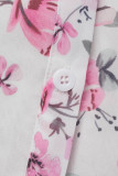Fashion Casual Print Patchwork Turndown Collar Long Sleeve Dresses