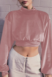 Fashion Casual Solid Patchwork Turtleneck Tops