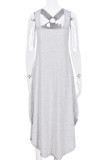 Fashion Casual Solid Patchwork Halter Irregular Dresses