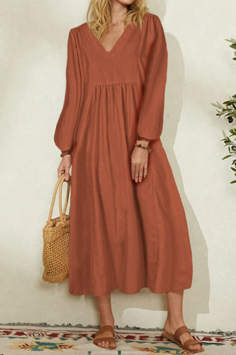 Fashion Sweet Solid Patchwork V Neck Princess Dresses