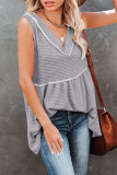 Casual Solid Patchwork V Neck Tops
