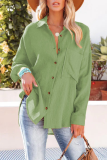 Casual Solid Patchwork Turndown Collar Tops