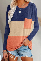 Fashion Casual Solid Patchwork O Neck T-Shirts