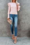 Casual Solid Patchwork O Neck Tops