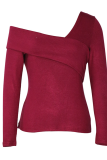 Fashion Solid Patchwork One Shoulder Low Waist Tops