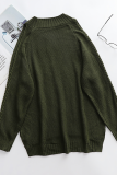 Casual Solid Hollowed Out Patchwork O Neck Tops