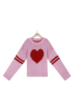 Casual Striped Patchwork Contrast O Neck Tops Sweater