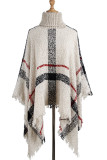 Casual Patchwork Tassel Turtleneck Tops