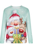 Print Printing O Neck Tops