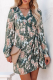Sexy Print Patchwork V Neck Waist Skirt Dresses