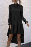 Fashion Celebrities Solid Patchwork O Neck Irregular Dresses