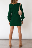 Casual Solid Patchwork V Neck Pencil Skirt Dresses