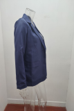 Fashion Solid Patchwork Turndown Collar Outerwear