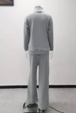 Casual Solid Patchwork Half A Turtleneck Long Sleeve Two Pieces