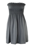 Fashion Casual Solid Patchwork Strapless Princess Dresses