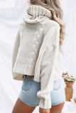 Fashion Casual Solid Patchwork Turtleneck Tops Sweater