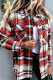 Casual Plaid Buckle Turndown Collar Outerwear