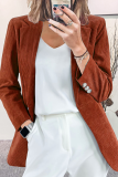 Casual Elegant Solid Buttons Turn-back Collar Outerwear