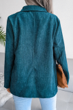 Casual Solid Patchwork Buckle Turn-back Collar Outerwear