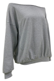Casual Elegant Solid Patchwork Fold Off the Shoulder Tops