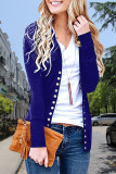 Casual Solid Buttons Solid Color Cardigan Collar Tops