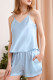 Fashion Living Solid V Neck Sleeveless Two Pieces