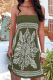 Vintage Print Patchwork Strapless Straight Dresses
