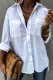 Casual Solid Patchwork Turndown Collar Tops