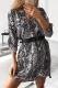Fashion Print Patchwork Turndown Collar Straight Dresses