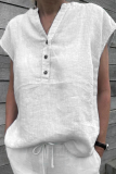 Fashion Solid Patchwork V Neck T-Shirts