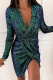 Fashion Elegant Solid Patchwork Fold V Neck Evening Dress Dresses