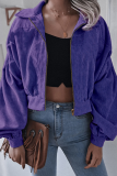 Casual Street Solid Patchwork Zipper Turndown Collar Outerwear