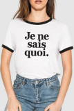 Casual Print Patchwork O Neck T-Shirts