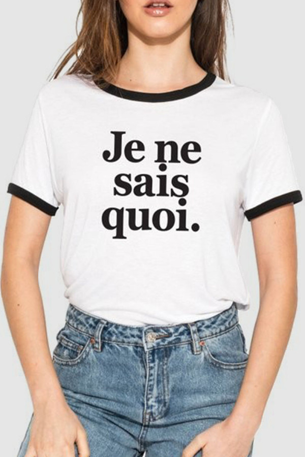 Casual Print Patchwork O Neck T-Shirts