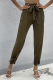 Casual Solid Capris With Belt Harlan Solid Color Bottoms