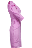 Casual Solid Patchwork Square Collar Pencil Skirt Dresses
