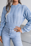 Casual Solid Patchwork O Neck Tops