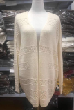 Casual Solid Hollowed Out Patchwork Tops