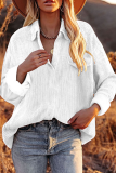 Casual Solid Patchwork Basic Turndown Collar Tops