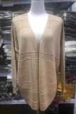 Casual Solid Hollowed Out Patchwork Tops
